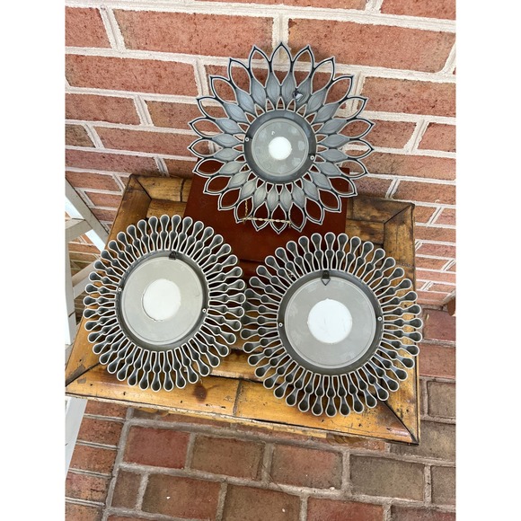 Set of 3 Accent Mirrors Champagne Gold  9 3/4" Boho Chic - Picture 6 of 6